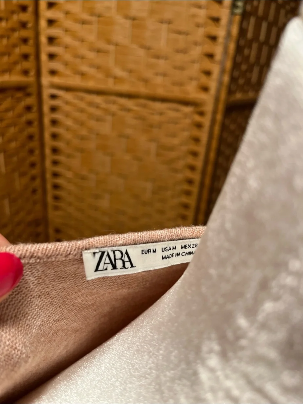 Zara Dusty Rose Knit Crop Cardigan & Bralette Set